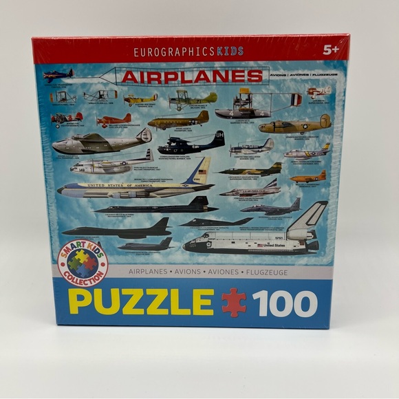 Eurographics Other - Eurographics Jigsaw Puzzle Airplanes Smart Kids Collection 100 Pieces NEW SEALED